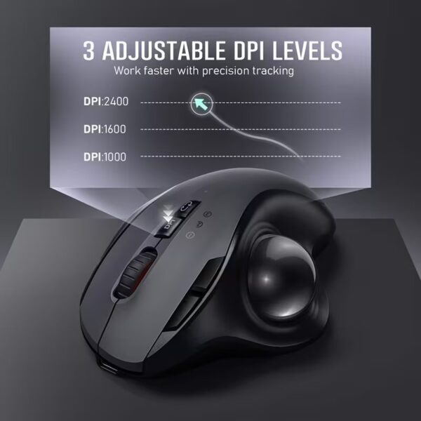 Mouse Ergonómico Vertical Inalámbrico | Trackball Precisión Alta Conexión 3 Dispositivos