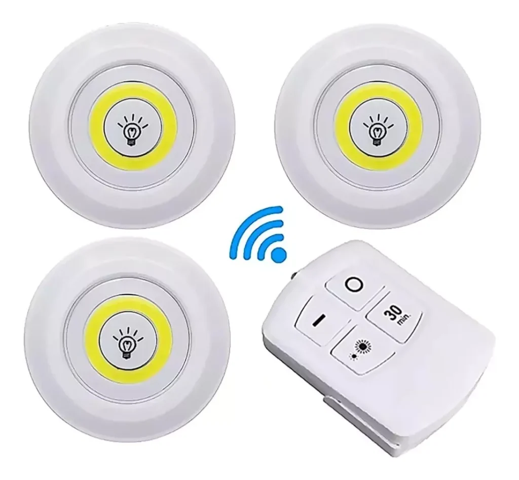 Set de Luces x 3 LED + control – Set de 3 luces LED adhesivas inalámbricas con control remoto - MerkBuy