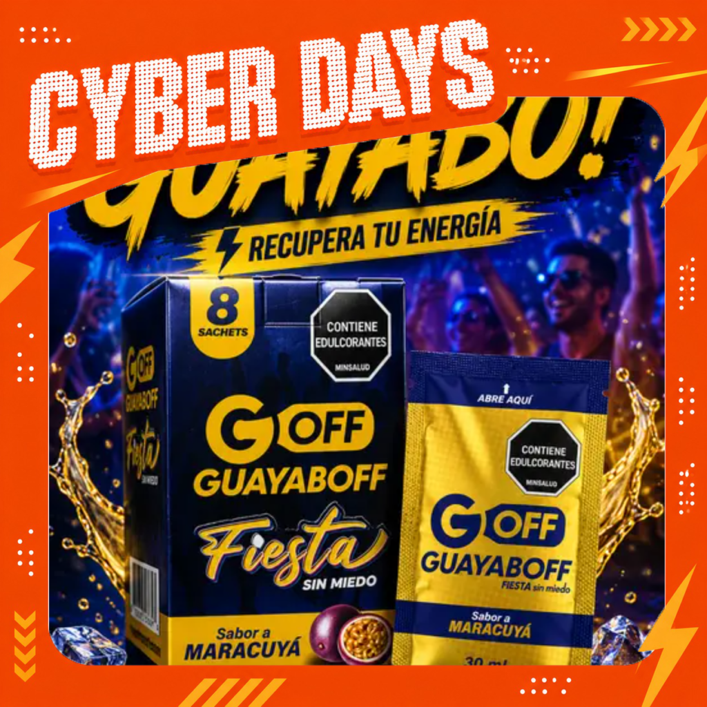 Guayaboff – caja con 8 sachets anti guayabo sabor maracuyá